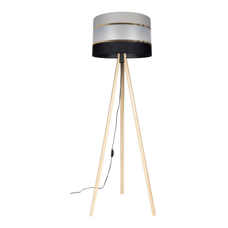 Põrandalamp CORAL 1xE27/60W/230V beež/must/hall/kuldne