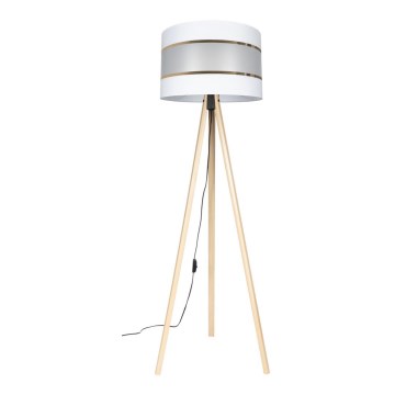 Põrandalamp CORAL 1xE27/60W/230V beež/valge/kuldne