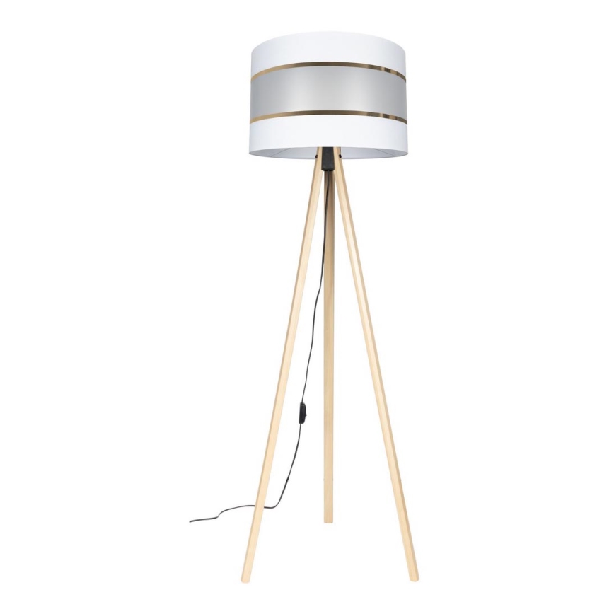 Põrandalamp CORAL 1xE27/60W/230V beež/valge/kuldne