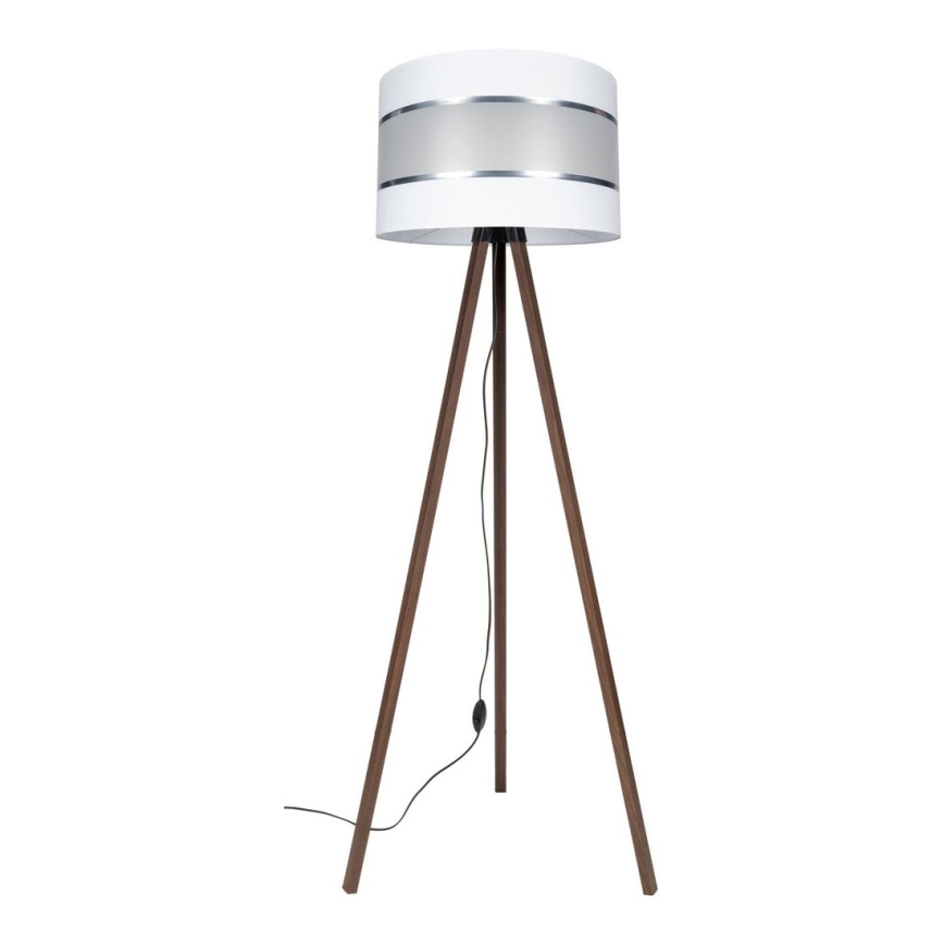Põrandalamp CORAL 1xE27/60W/230V pruun/valge/matt kroom