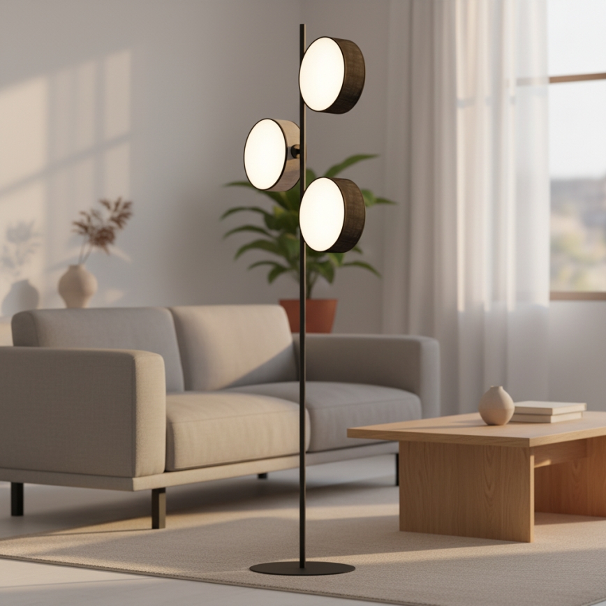 Põrandalamp DRUMZ 3xE14/10W/230V must/hall