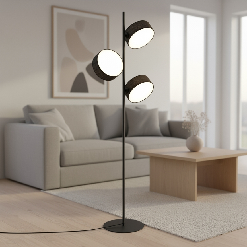 Põrandalamp DRUMZ 3xE14/10W/230V must