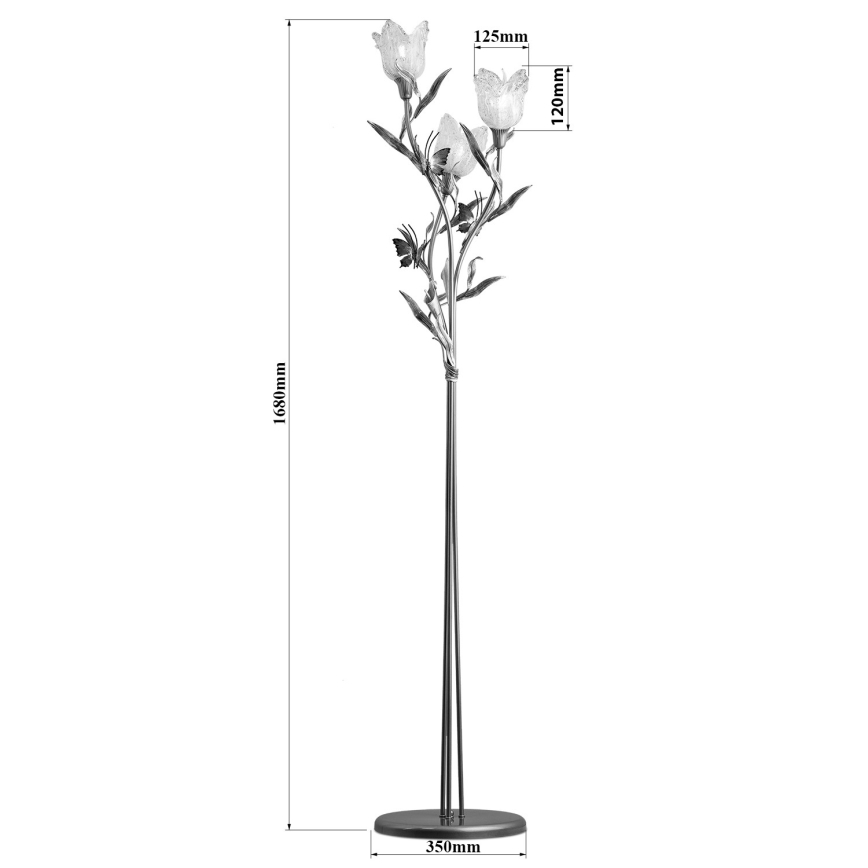 Põrandalamp EDEN 3xE14/40W/230V Murano klaas