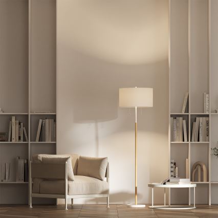 Põrandalamp FOGO 2xE27/15W/230V valge/beež