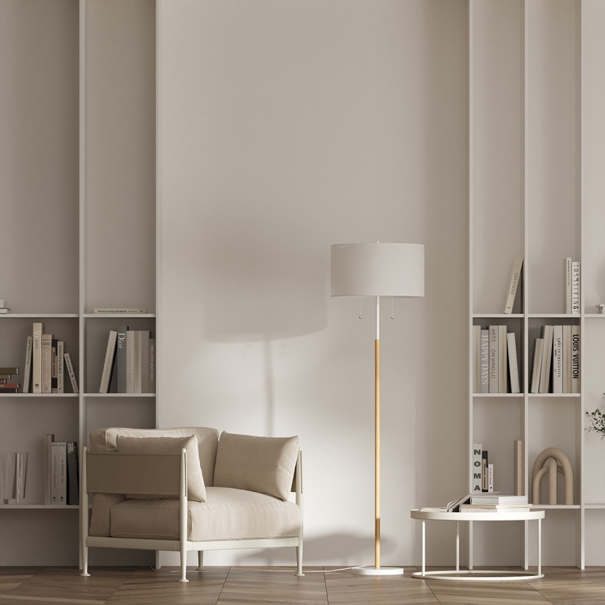 Põrandalamp FOGO 2xE27/15W/230V valge/beež