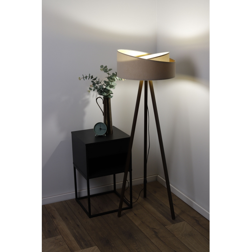 Põrandalamp GALAXY 1xE27/60W/230V beež/pruun