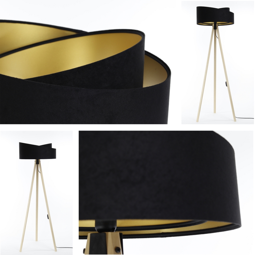 Põrandalamp GALAXY 1xE27/60W/230V must/beež