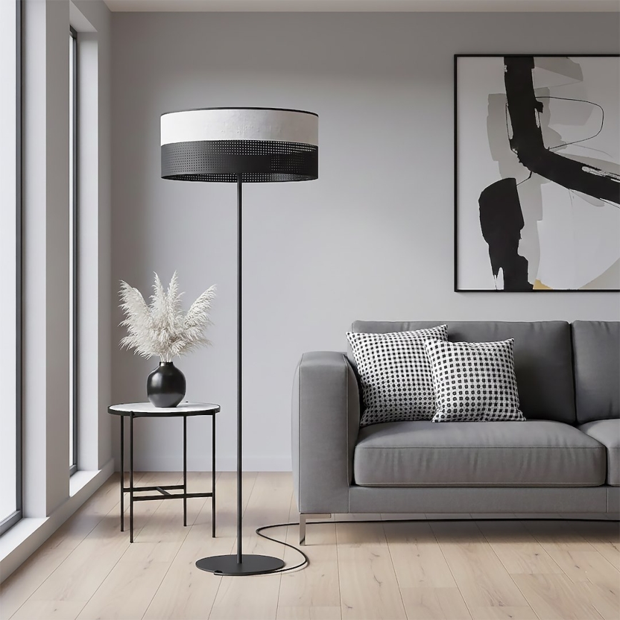 Põrandalamp KARBON 1xE27/15W/230V must/hall