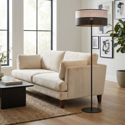 Põrandalamp KARBON 1xE27/15W/230V must/hall