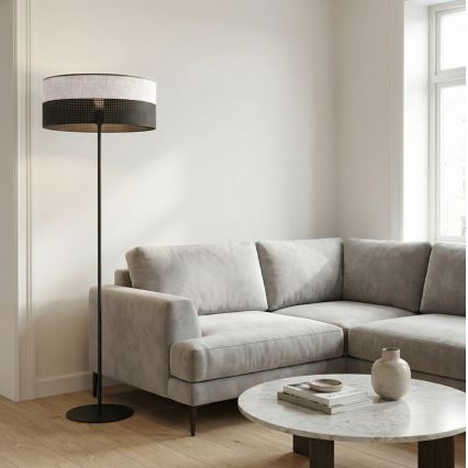 Põrandalamp KARBON 1xE27/15W/230V must/hall