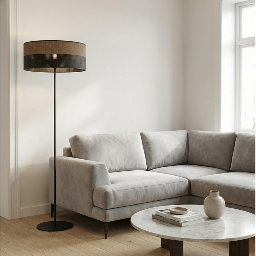 Põrandalamp KARBON 1xE27/15W/230V must/pruun