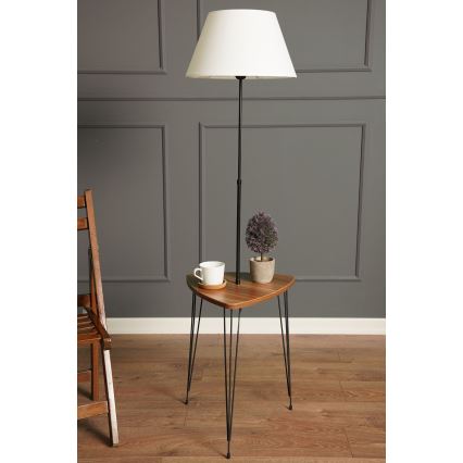 Põrandalamp koos lauaga 1xE27/40W/230V must/pruun
