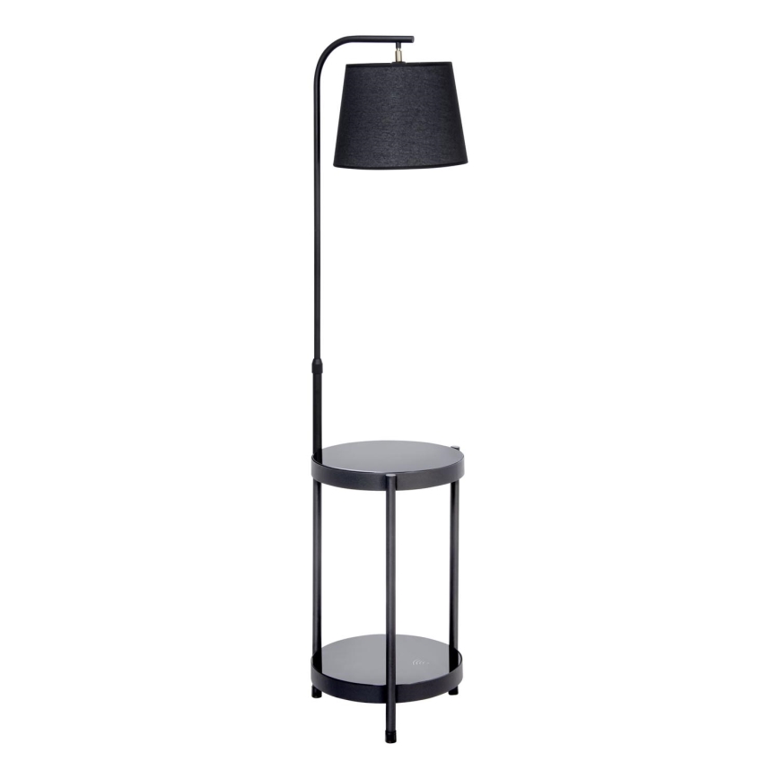Põrandalamp koos lauaga 1xE27/60W/230V USB must