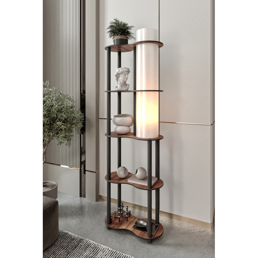 Põrandalamp koos riiulitega NOTO 1xE27/40W/230V pruun/must