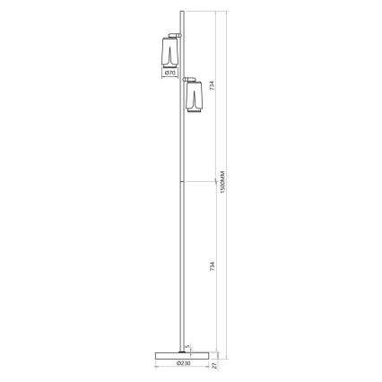 Põrandalamp LILL 2xGU10/8W/230V must