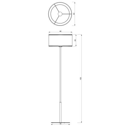 Põrandalamp LOFT SHADE 1xE27/60W/230V must