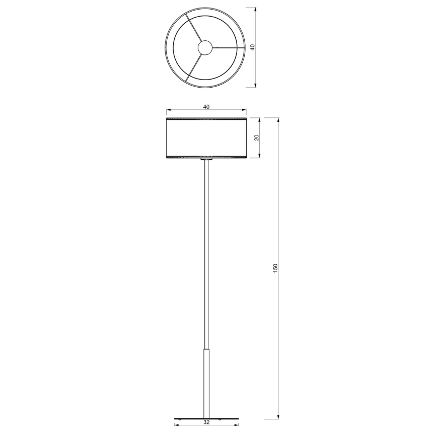 Põrandalamp LOFT SHADE 1xE27/60W/230V must