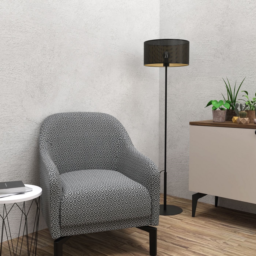 Põrandalamp LOFT SHADE 1xE27/60W/230V must/kuldne