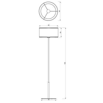Põrandalamp LOFT SHADE 1xE27/60W/230V valge/kuldne