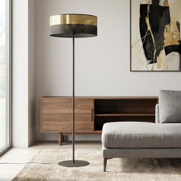 Põrandalamp LUX 1xE27/15W/230V must/kuldne