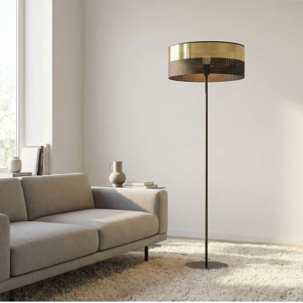 Põrandalamp LUX 1xE27/15W/230V must/kuldne