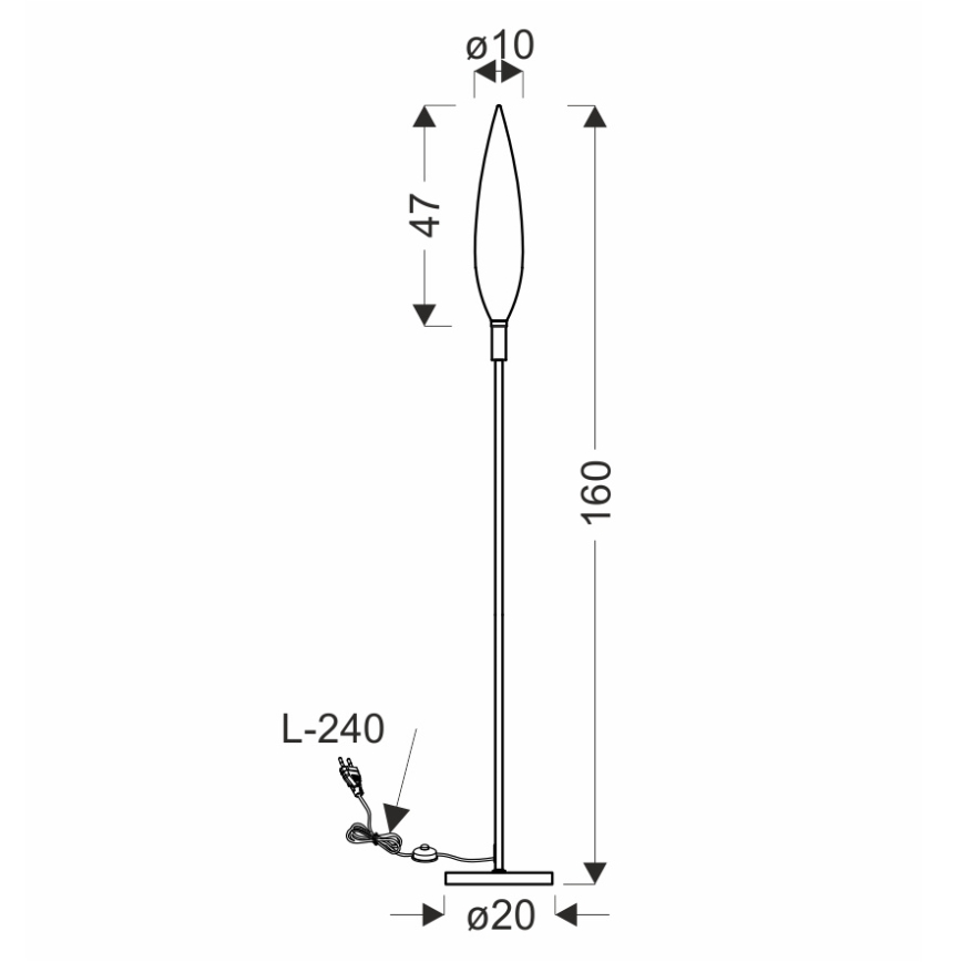 Põrandalamp NORDIC 1xG9/5W/230V must/suitsune beež
