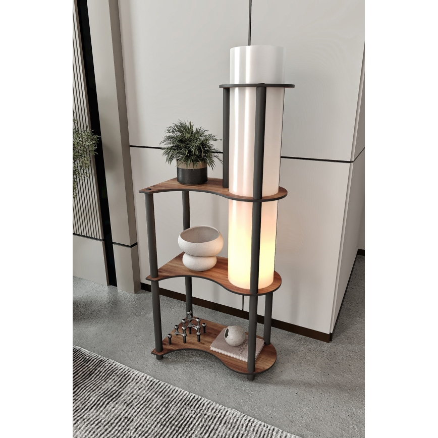 Põrandalamp NOTO riiulitega 1xE27/40W/230V pruun/must