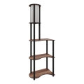 Põrandalamp riiulitega 1xE27/40W/230V 140 cm must/pruun