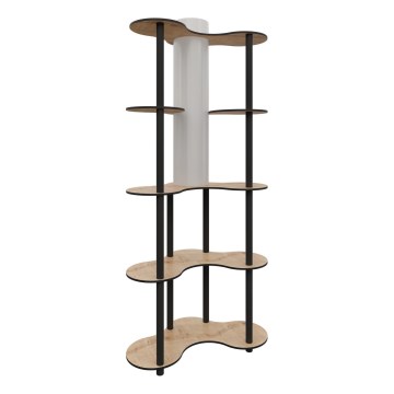 Põrandalamp riiulitega 1xE27/40W/230V 150 cm must/beež