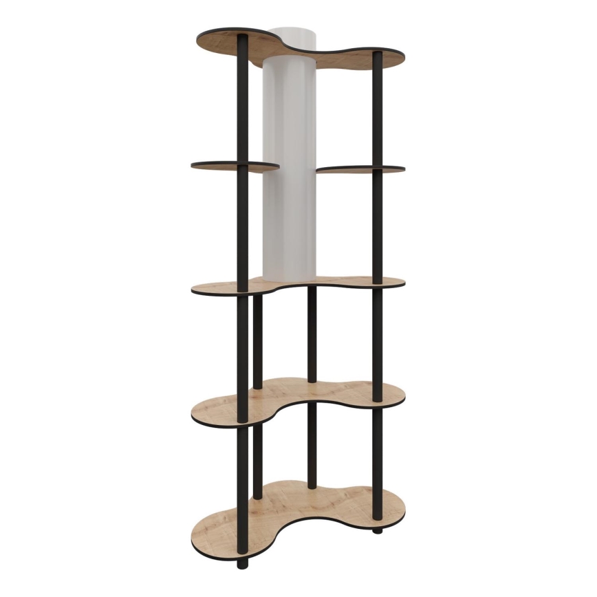 Põrandalamp riiulitega 1xE27/40W/230V 150 cm must/beež