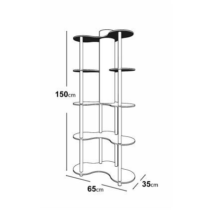 Põrandalamp riiulitega 1xE27/40W/230V 150 cm must/beež