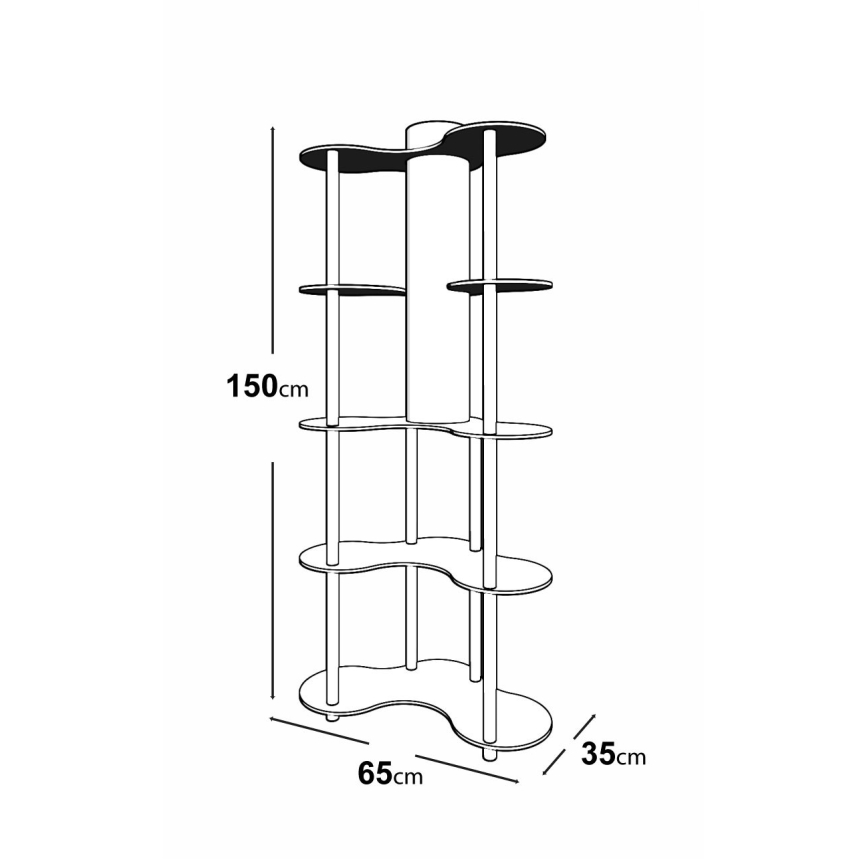Põrandalamp riiulitega 1xE27/40W/230V 150 cm must/beež