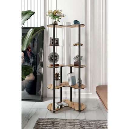 Põrandalamp riiulitega 1xE27/40W/230V 150 cm must/beež