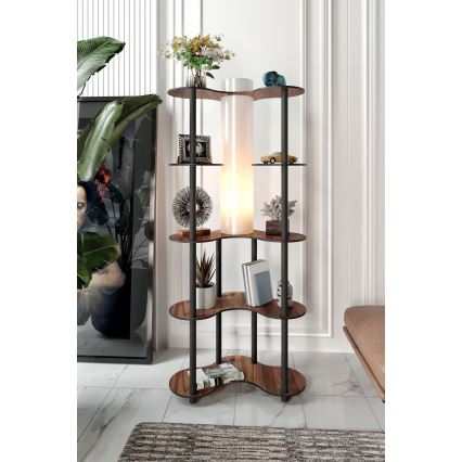 Põrandalamp riiulitega 1xE27/40W/230V 150 cm must/pruun