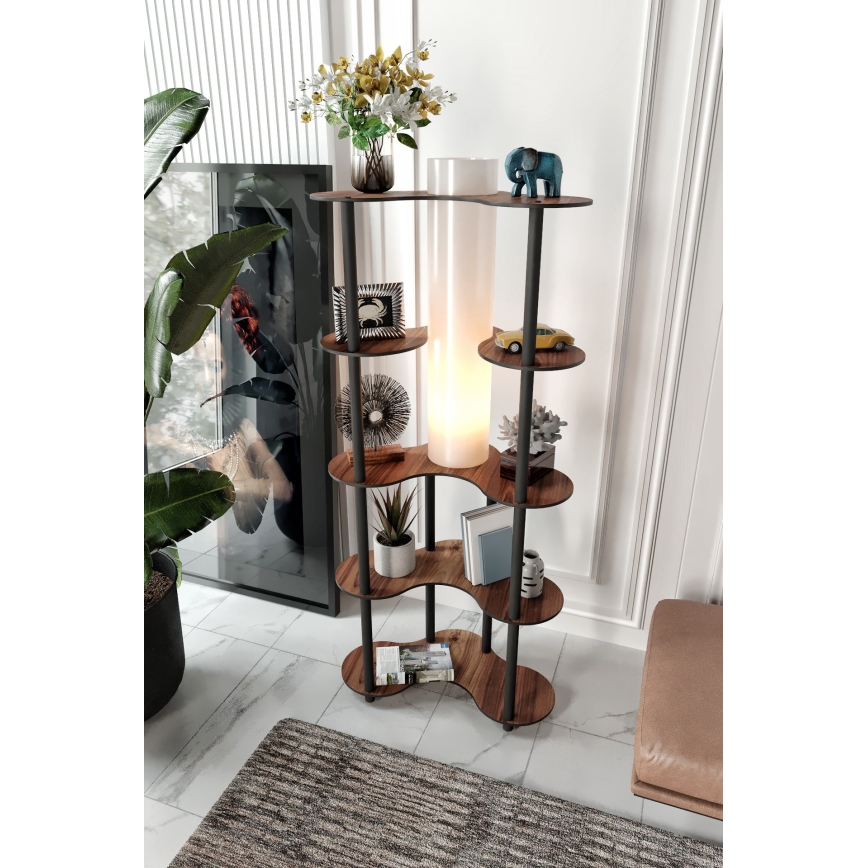 Põrandalamp riiulitega 1xE27/40W/230V 150 cm must/pruun