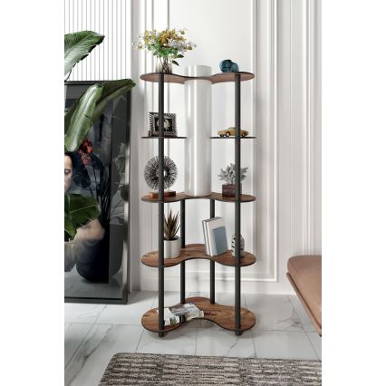 Põrandalamp riiulitega 1xE27/40W/230V 150 cm must/pruun