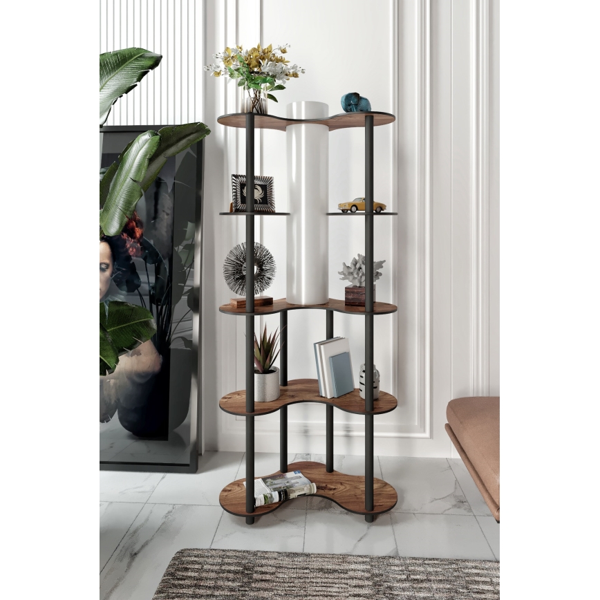 Põrandalamp riiulitega 1xE27/40W/230V 150 cm must/pruun