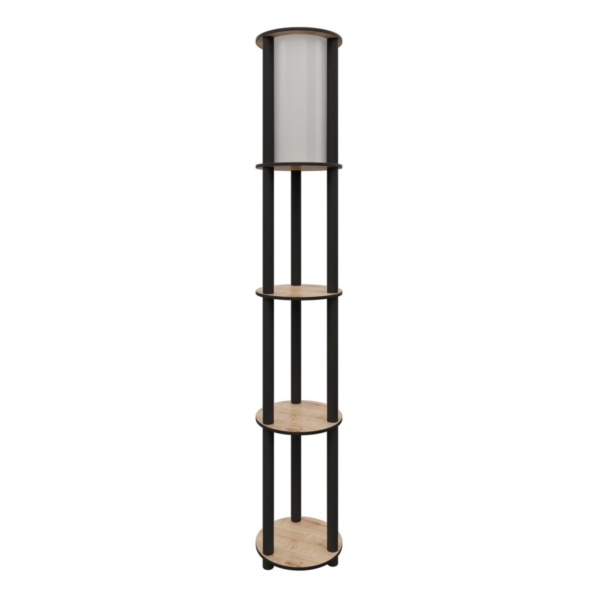 Põrandalamp riiulitega 1xE27/40W/230V 150 cm must/pruun