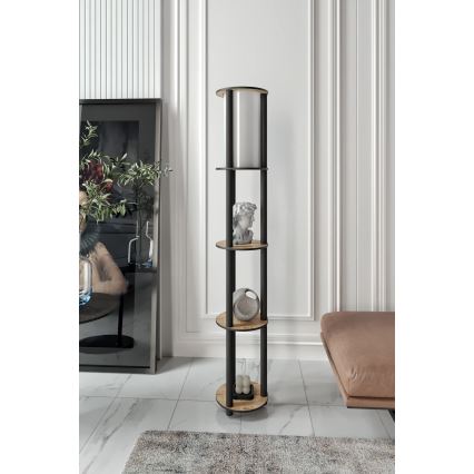 Põrandalamp riiulitega 1xE27/40W/230V 150 cm must/pruun