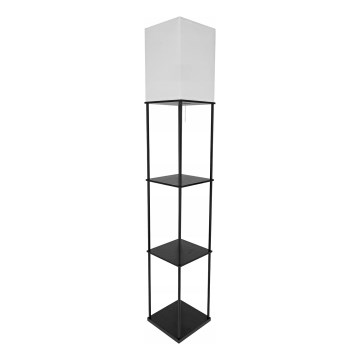 Põrandalamp riiulitega 1xE27/40W/230V 160 cm must/valge