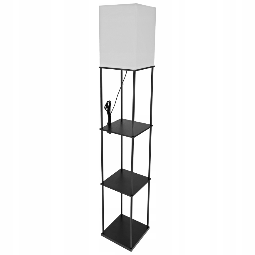 Põrandalamp riiulitega 1xE27/40W/230V 160 cm must/valge