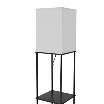Põrandalamp riiulitega 1xE27/40W/230V 160 cm must/valge