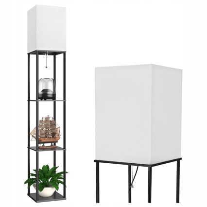 Põrandalamp riiulitega 1xE27/40W/230V must/valge