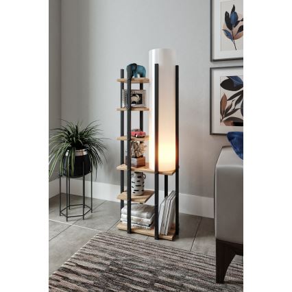 Põrandalamp riiulitega MODA DOR 1xE27/40W/230V must/pruun