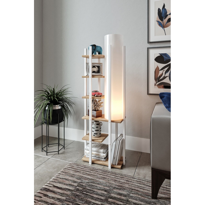 Põrandalamp riiulitega MODA DOR 1xE27/40W/230V valge/pruun