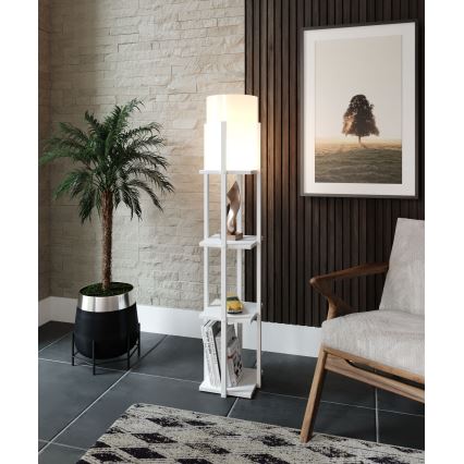 Põrandalamp riiulitega NORA 1xE27/40W/230V valge