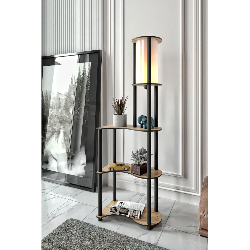 Põrandalamp riiulitega NOTO 1xE27/40W/230V beež/must