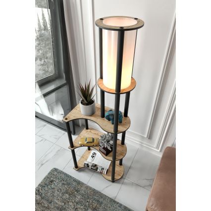 Põrandalamp riiulitega NOTO 1xE27/40W/230V beež/must