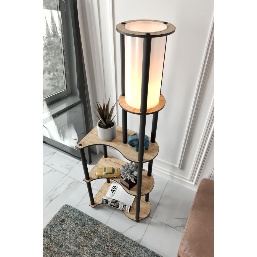 Põrandalamp riiulitega NOTO 1xE27/40W/230V beež/must