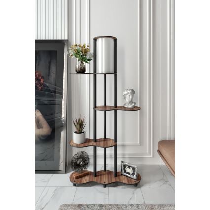 Põrandalamp riiulitega NOTO 1xE27/40W/230V pruun/must